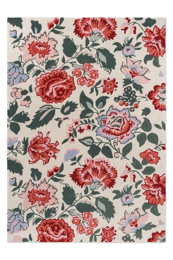 Laura Ashley Wendling Floral Poppy Red Rug