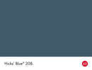 Hicks' Blue No.208 colour swatch with name