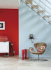 Brighton No.203 by Little Greene, room setting with Atomic Red No.190