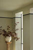 Barge Stone - Dark No.361 by Little Greene, room setting with Barge Stone - Mid No.359 and Obsidian Green No.216