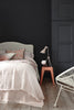 Basalt No.221 by Little Greene, room setting with Orange Aurora No.21