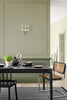 Book Room Green No.322 by Little Greene, room setting with Sage Green No.80