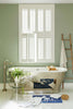 Boringdon Green No.295 by Little Greene, room setting with Woad No.251