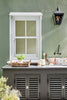Boringdon Green No.295 by Little Greene, room setting with Wood Ash No.229 and Pompeian Grey No.293