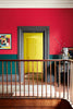 Cape Red No.279 by Little Greene, room setting with Mid Azure Green No.96 and Trumpet No.196