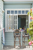 Celestial Blue No.101 by Little Greene, room setting with Loft White No.222