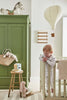 Book Room Green No.322 by Little Greene, room setting with Green Stone - Pale No.268 and Hopper No.297