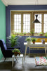 Pale Lupin No.278 by Little Greene, room setting with Green Verditer No.92