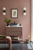 Hellebore No.275 by Little Greene, room setting with Blush No.267 and Lamp Black No.228