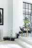 Lamp Black No.228 by Little Greene, room setting with Urbane Grey No.225