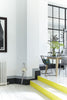 Lamp Black No.228 by Little Greene, room setting with Urbane Grey No.225 and Trumpet No.196