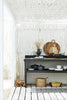 Loft White No.222 by Little Greene, room setting with Lamp Black No.228