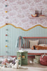 Aquamarine - Mid No.284 by Little Greene, room setting with Light Peachblossom No.3 and Bassoon No.336
