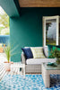 Slaked Lime - Mid No.149 by Little Greene, room setting with Mid Azure Green No.96 and Air Force Blue No.260