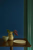 Deep Space Blue No.207 by Little Greene, room setting with Mid Azure Green No.96
