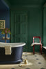 Deep Space Blue No.207 by Little Greene, room setting with Mid Azure Green No.96 and Dock Blue No.252