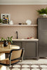 Mochi No.344 by Little Greene, room setting with Attic II No.144 and Slaked Lime No.105