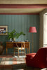 Perpetual Blue No.348 by Little Greene, room setting with Oak Apple No.63 and Bronze Red No.15