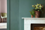 Aquamarine - Mid No.284 by Little Greene, detail with Pleat No.280