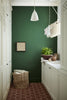 Portland Stone - Light No.281 by Little Greene, room setting with Portland Stone - Pale No.155 and Dark Brunswick Green No.88