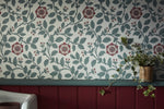Baked Cherry No.14 by Little Greene, detail with Pleat No.280