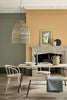 Mortlake Yellow No.265 by Little Greene, room setting with Sage Green No.80