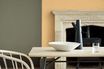 Mortlake Yellow No.265 by Little Greene, detail with Sage Green No.80