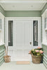 Aquamarine No.138 by Little Greene, room setting with Shirting No.129