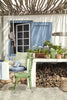 Grey Stone No.276 by Little Greene, room setting with Shirting No.129 and Garden No.86
