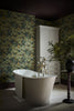 Rolling Fog - Dark No.160 by Little Greene, room setting with Purple Brown No.8 and Portland Stone - Dark No.157