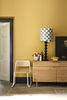 Yellow-Pink No.46 by Little Greene, room setting with Lamp Black No.228
