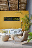 Yellow-Pink No.46 by Little Greene, room setting with Scree No.227 and Lamp Black No.228