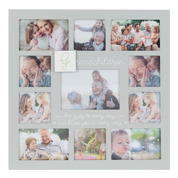 Display your love and pride for your grandchildren with the Love Life Multi Aperture Photo Frame. This beautiful frame features multiple openings to showcase your cherished photos of your grandchildren. With its thoughtful design and high-quality construction, this frame is a perfect way to celebrate the joy and happiness they bring into your life.