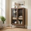 Barrali Smoked Oak Glass Display Cabinet – 110 x 160cm