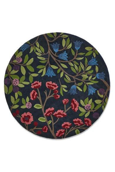 Sanderson Foraging Indigo 146618 - Round