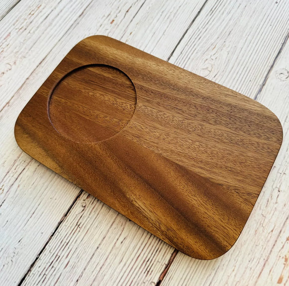 Tea biscuit board with wooden cutting board design