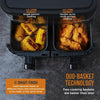 An image showcasing the Vortx Vizion 9L Dual Basket Air Fryer, the ultimate kitchen companion for versatile and crispy cooking.