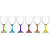 A visual representation of the Simply House Misket Coral Wine Glass Set Of 6, showcasing their elegant coral hue and expertly designed bowls for wine enjoyment.