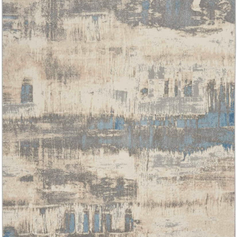 Nourison Solace Rug 07 Ivory Grey Blue - Runner