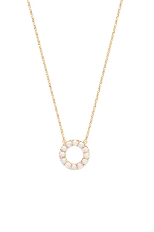 Tipperary Crystal Circle Pearl Gold Pendant Necklace for Women Elegant Gold Jewellery Gift