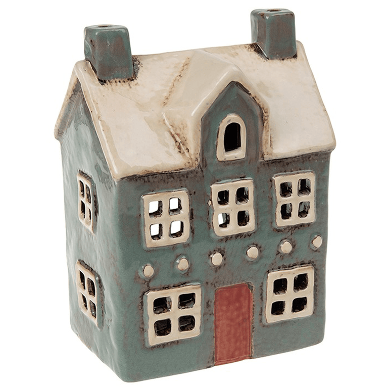 Village Pottery Traditional Grey House Tealight Holder