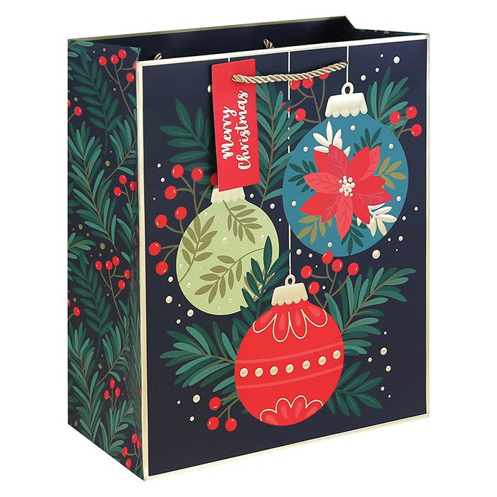 Embossed Bauble Christmas Gift Bag Large
