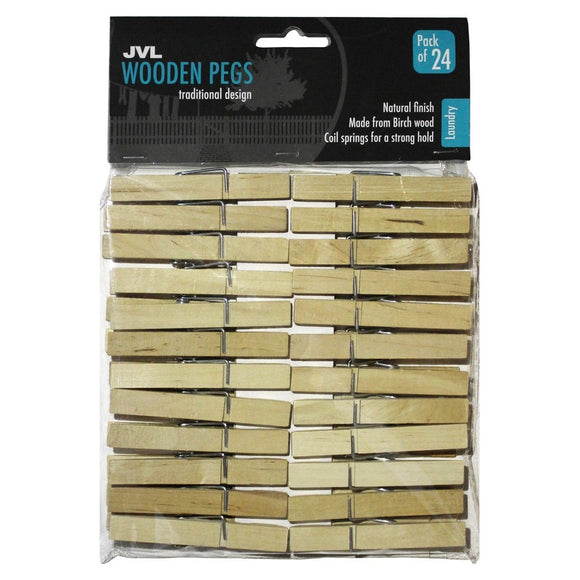 Wooden Pegs - 24 Pack