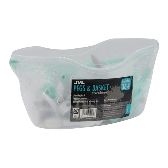 Peg Basket With 36 Plastic Pegs