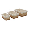 Acacia Rectangular Willow Storage Basket Set of 3