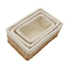 Acacia Rectangular Willow Storage Basket Set of 3
