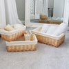 Acacia Rectangular Willow Storage Basket Set of 3