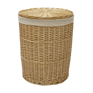 Acacia Round Willow Laundry Basket- Medium