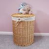 Acacia Round Willow Laundry Basket- Medium