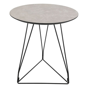 Fiksdale Round Side Table Grey Marble